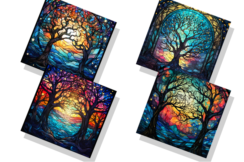 stained-glass-celestial-trees-pattern-bundle