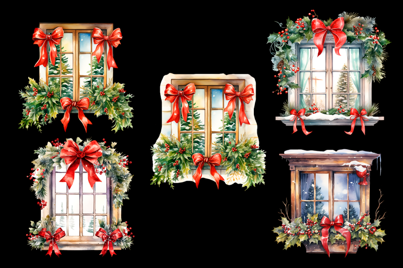 watercolor-christmas-window-png-clipart