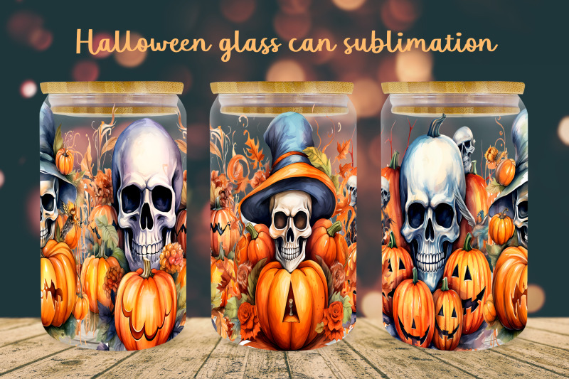 pumpkin-skull-glass-can-wrap-halloween-libbey-can-sublimation