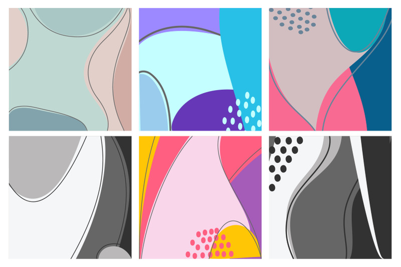 minimal-empty-doodle-pattern-in-trendy-pastel-colors-social-media-set