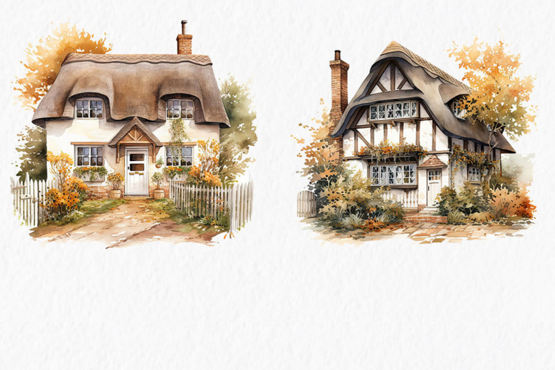 autumn-country-house-watercolor-clipart-png