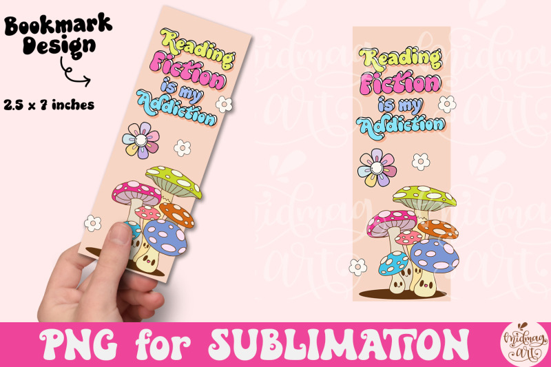 reading-fiction-is-my-addiction-bookmark-design-book-lover-png