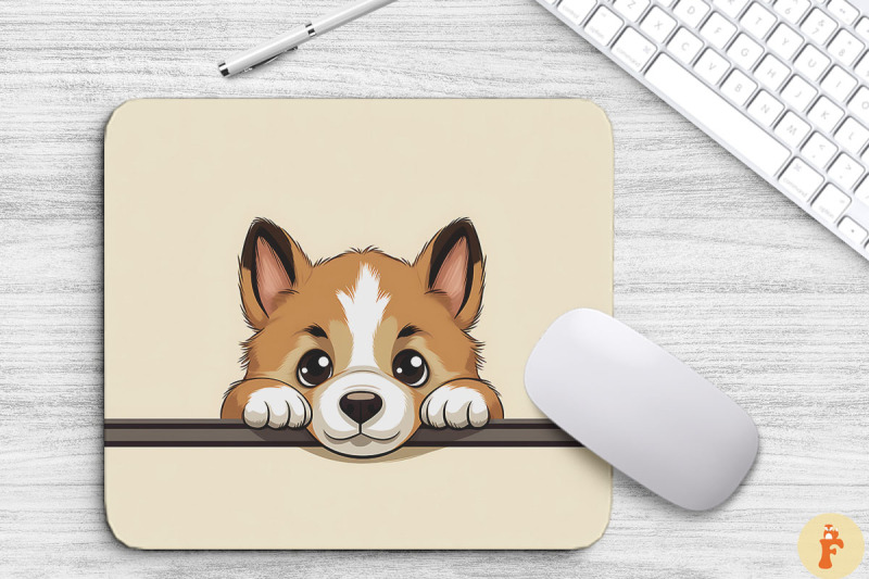 cute-peeking-akita-dog-mouse-pad