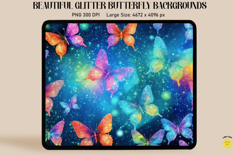 rainbow-glitter-butterfly-pattern