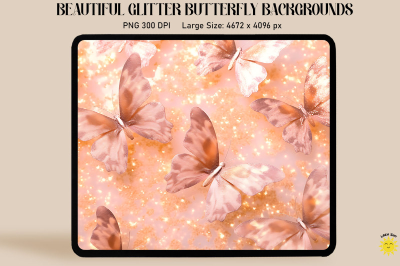 pastel-apricot-glitter-butterfly-pattern