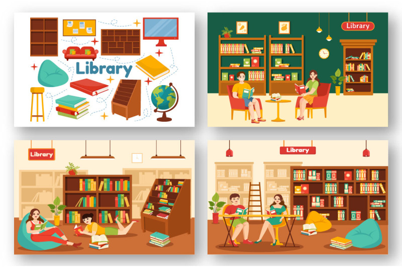 12-library-vector-illustration