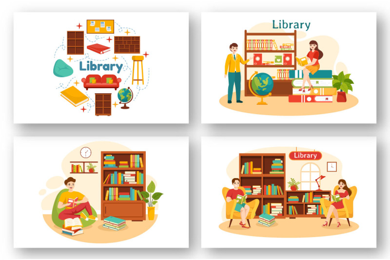 12-library-vector-illustration