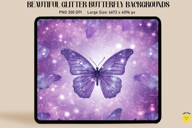 pastel-purple-glitter-butterfly-pattern