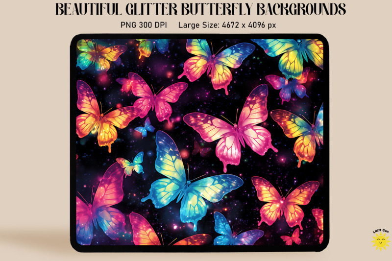 rainbow-glitter-butterfly-pattern