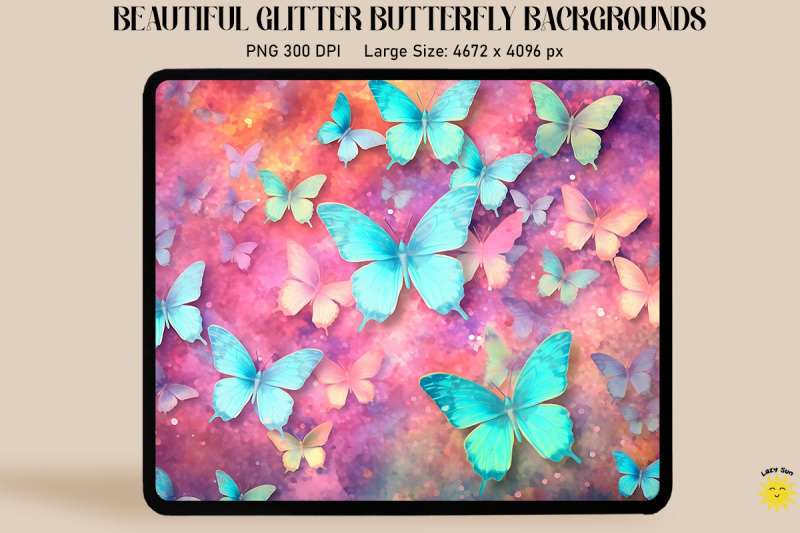 rainbow-pastel-glitter-butterfly-pattern