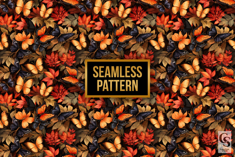 fall-butterflies-digital-paper-seamless-patterns