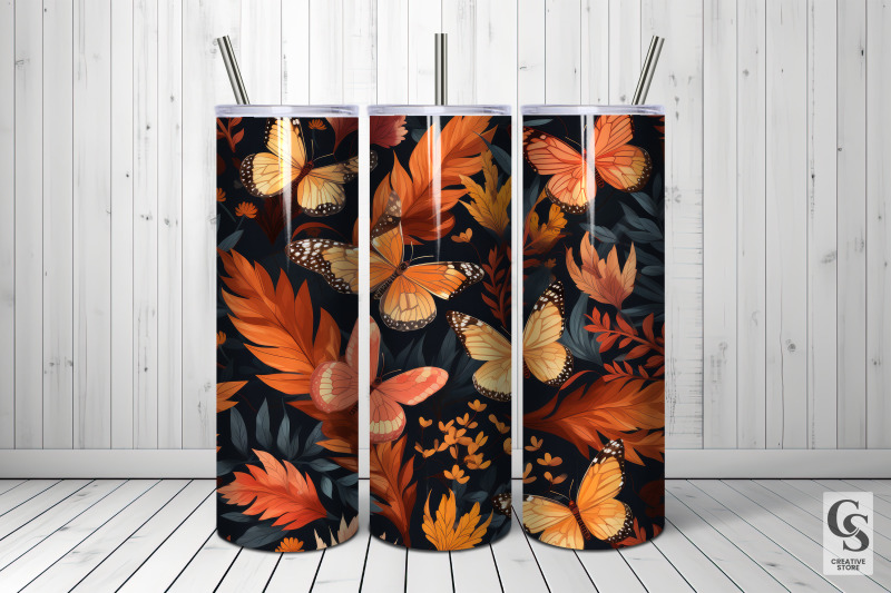 fall-butterflies-digital-paper-seamless-patterns