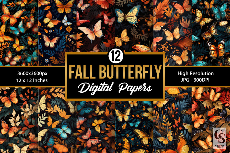 fall-butterflies-digital-paper-seamless-patterns