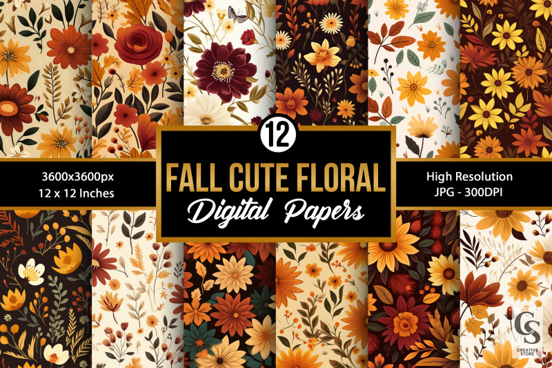 fall-cute-flowers-pattern-backgrounds