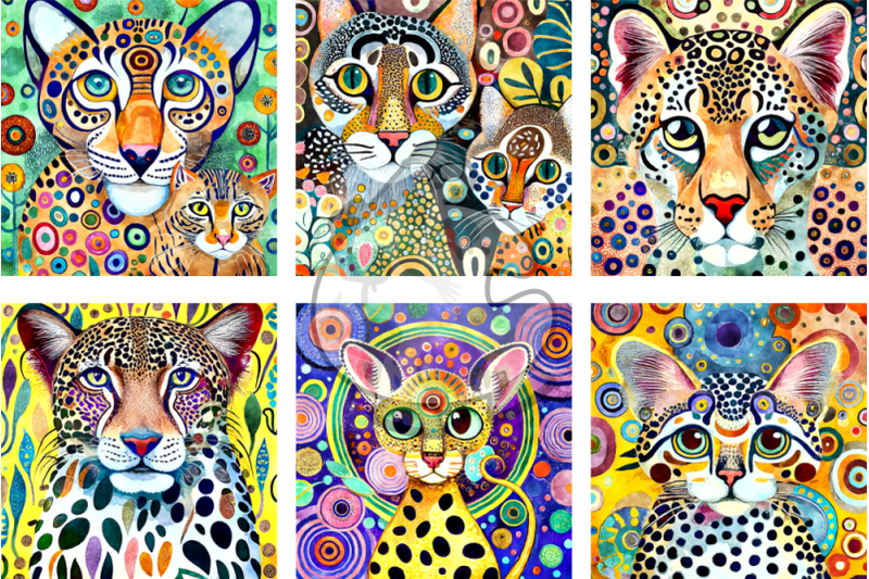 wild-cats-transparent-watercolor-digital-paintings