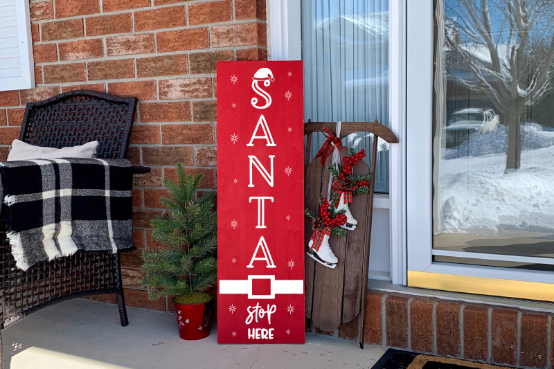 christmas-vertical-sign-svg-santa-stop-here