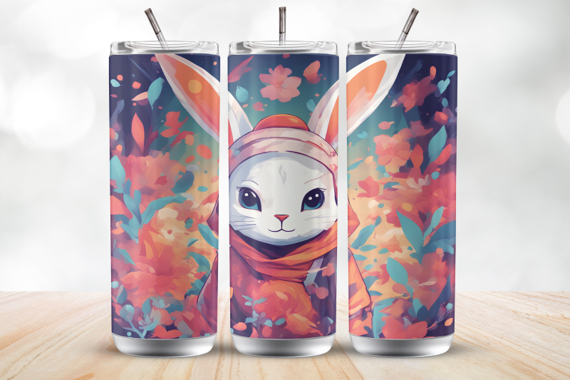 cool-bunny-20-oz-tumbler-wrap-sublimation-design