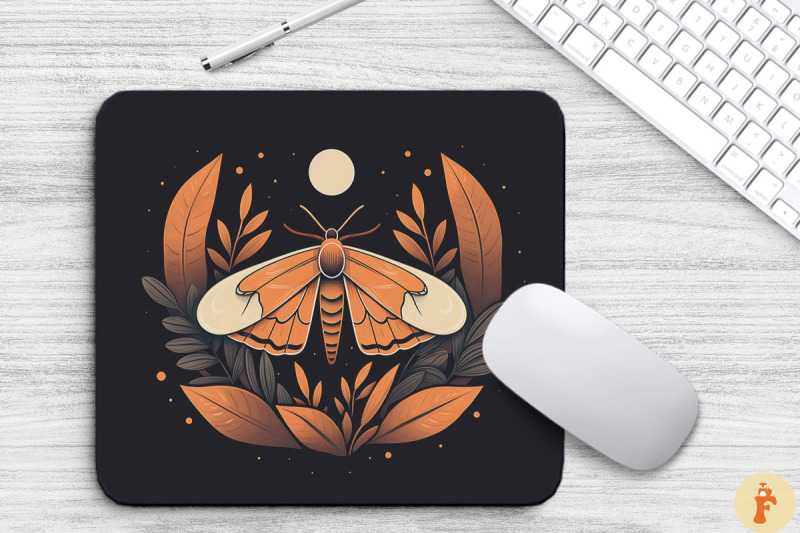 simple-vintage-mystical-moth-mouse-pad