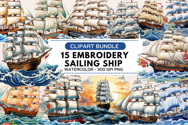 embroidery-sailing-ship-clipart-bundle