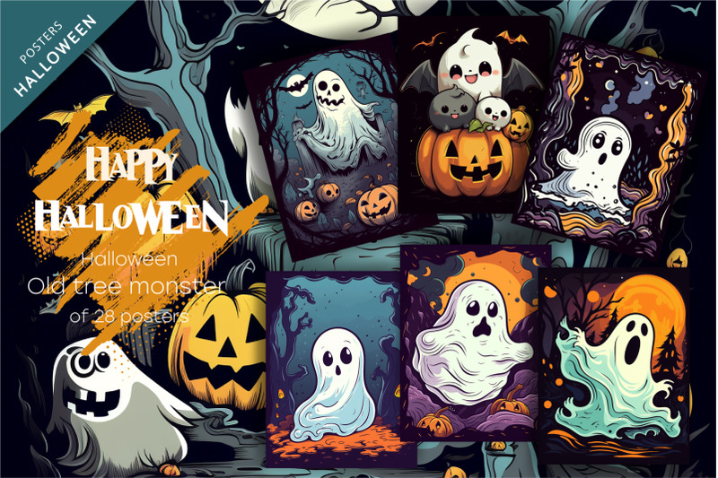 halloween-ghost-with-pumpkins