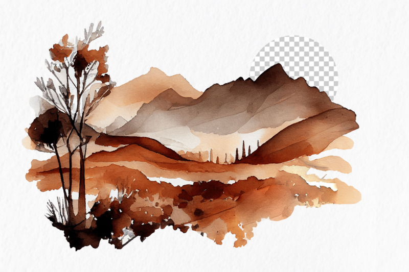 landscapes-watercolor-clipart-png