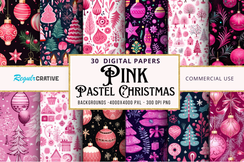 pink-christmas-backgrounds-bundle