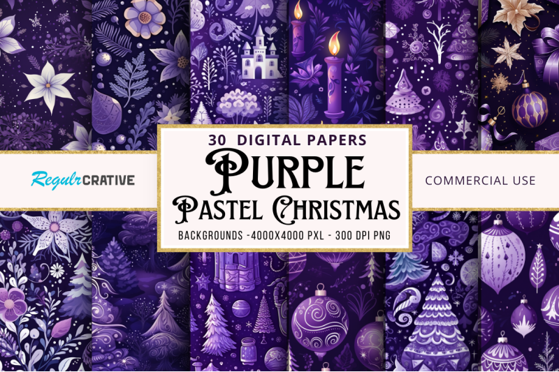 purple-christmas-backgrounds-bundle