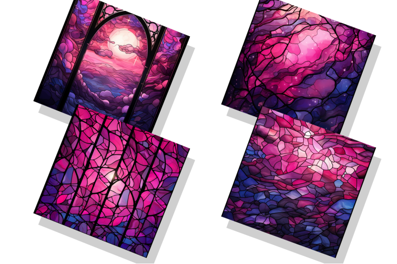 stained-glass-dark-pink-night-sky-bundle
