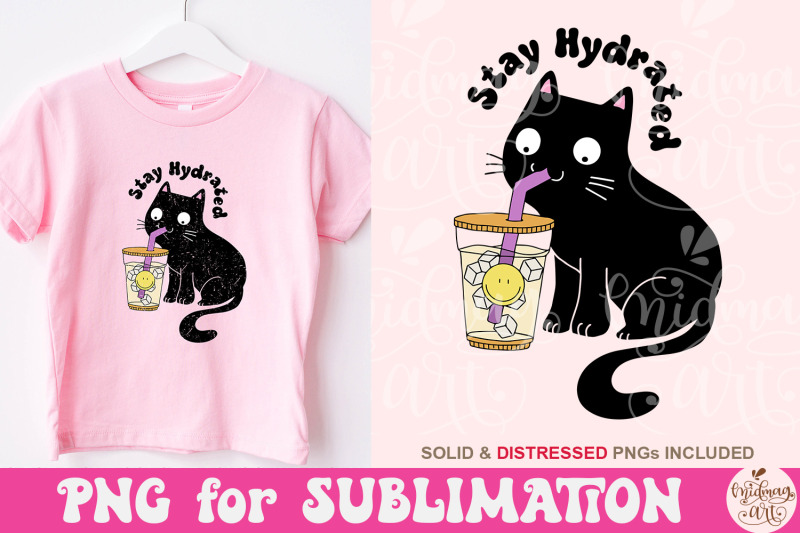 stay-hydrated-png-water-bottle-sticker-sublimation-black-cat-png