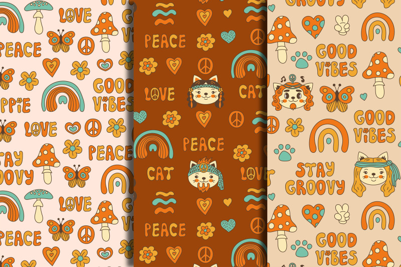 groovy-hippie-seamless-patterns-with-cat