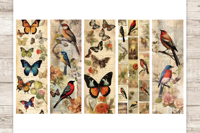 vintage-birds-and-butterflies-printable-bookmarks