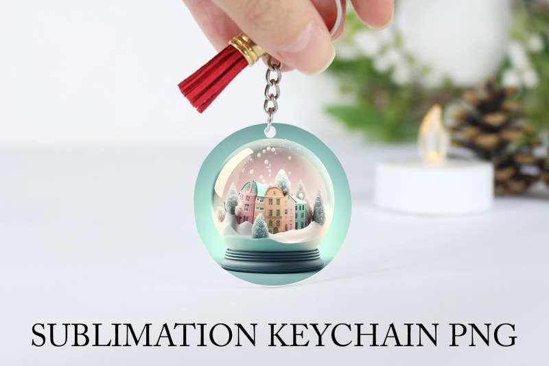 snow-globe-png-keychain-sublimation-winter-keychain