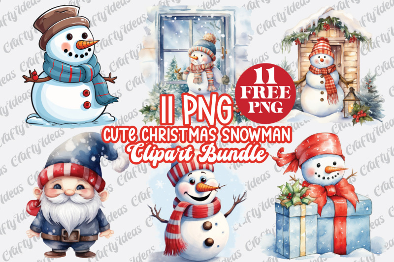 cute-christmas-snowman-clipart-bundle