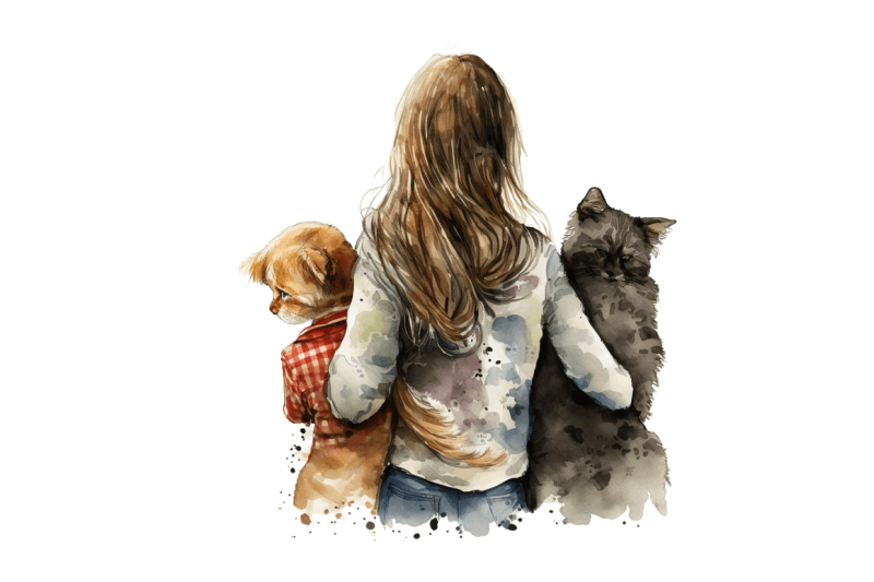 watercolor-girl-holding-dog-and-cat-bundle