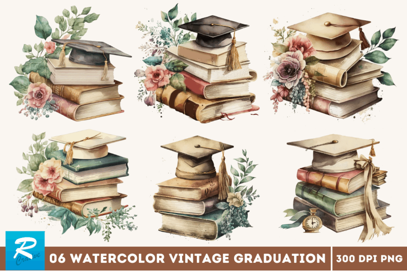 watercolor-vintage-graduation-bundle