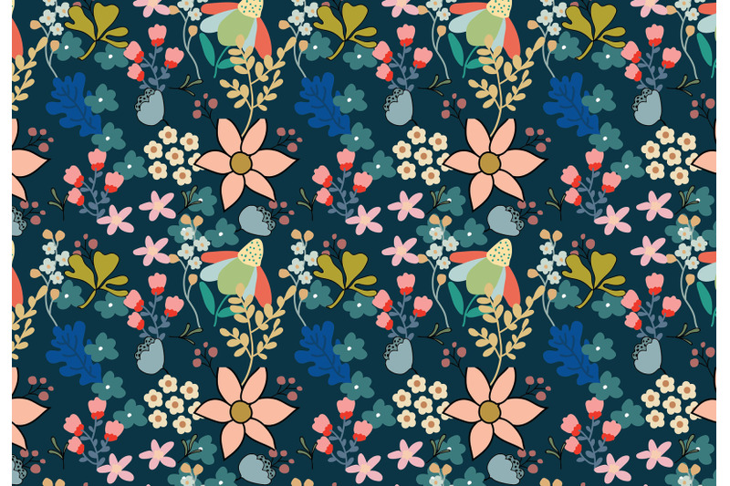 botanic-floral-pattern-set