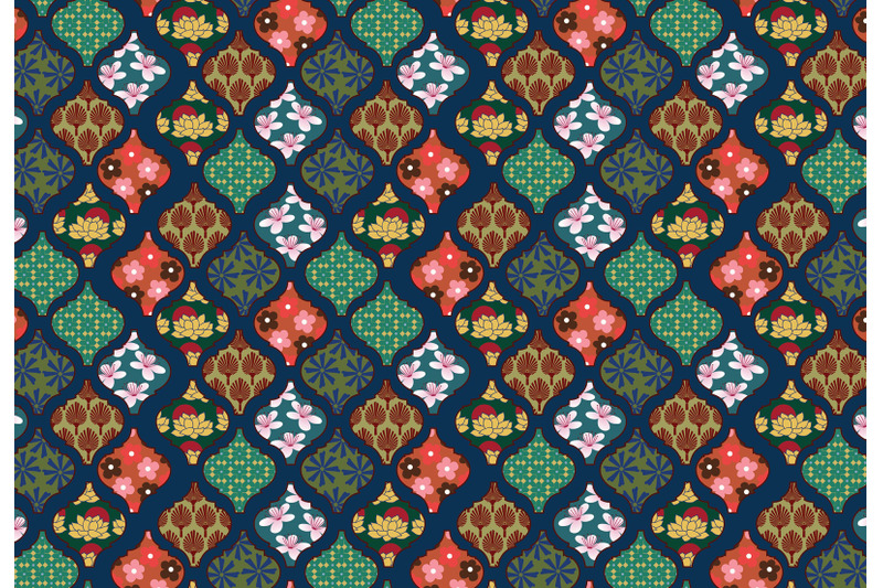 oriental-japanese-pattern-set