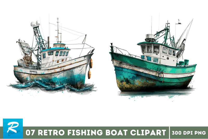 retro-fishing-boat-clipart-bundle