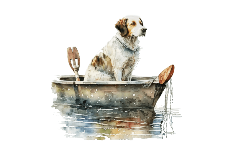 dog-fishing-watercolor-bundle