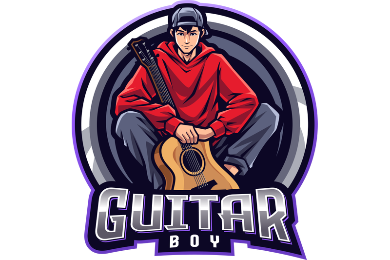 guitar-boy-esport-mascot-logo-design