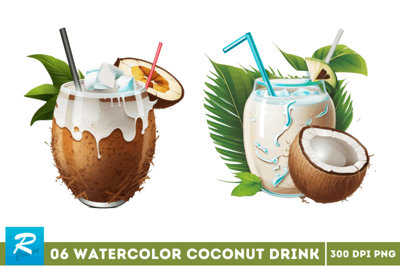 coconut-drink-watercolor-sublimation