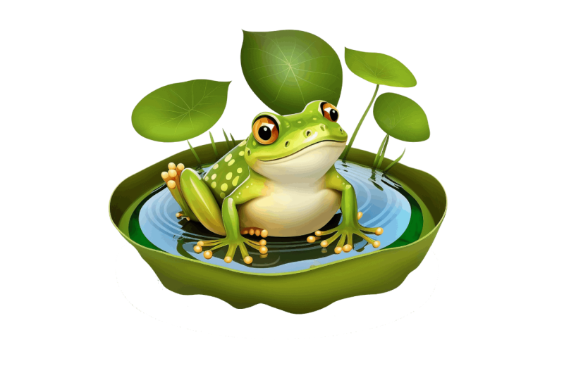 cute-frog-on-a-lillypad-watercolor-bundle