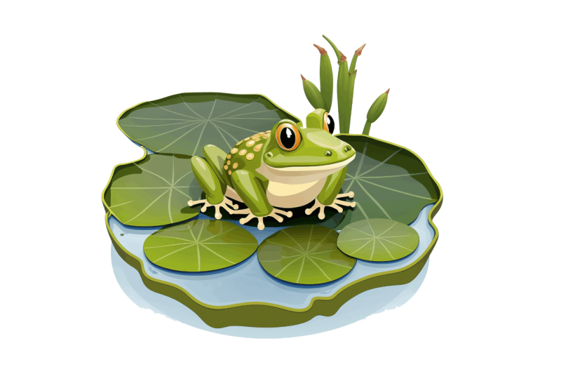 cute-frog-on-a-lillypad-watercolor-bundle