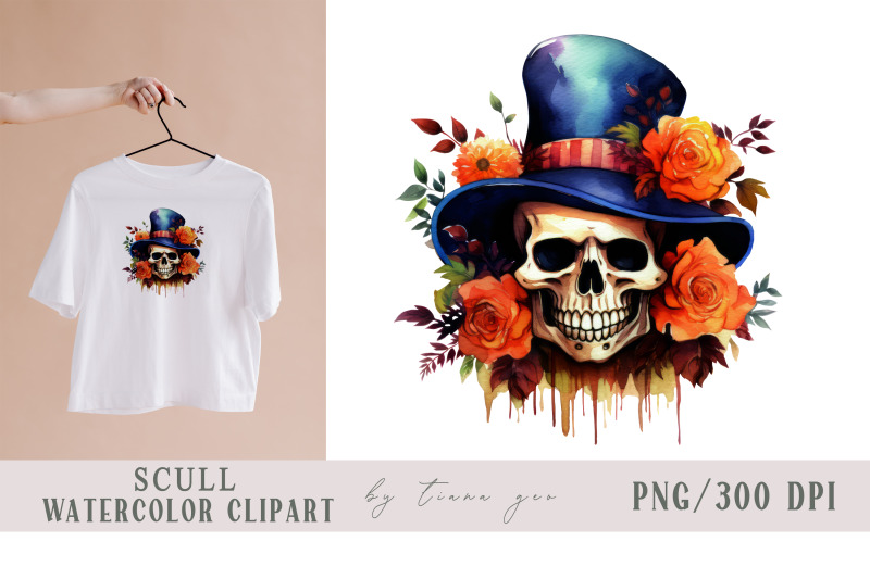 halloween-floral-skull-with-witch-hat-clipart-1-png