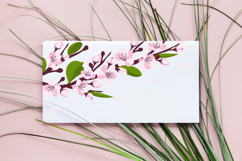 spring-cherry-blossom-template-vector