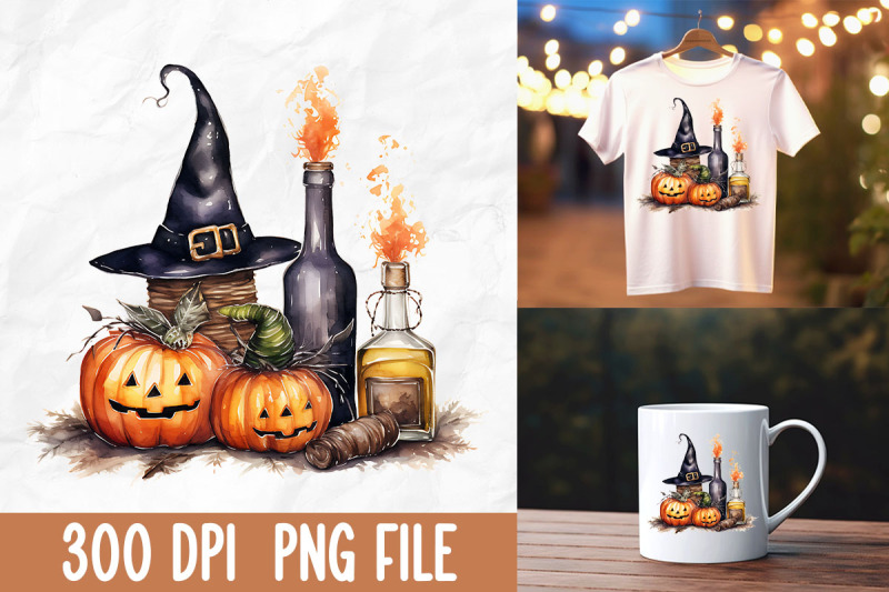 cute-retro-cartoon-witch-poison-pumpkin