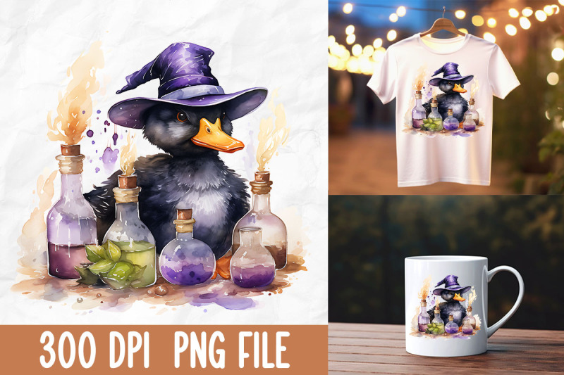 cute-cartoon-black-witch-goose-potion