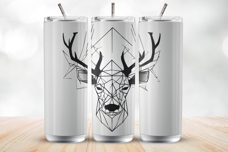 minimalistic-line-deer-20-oz-tumbler-wrap-sublimation-design