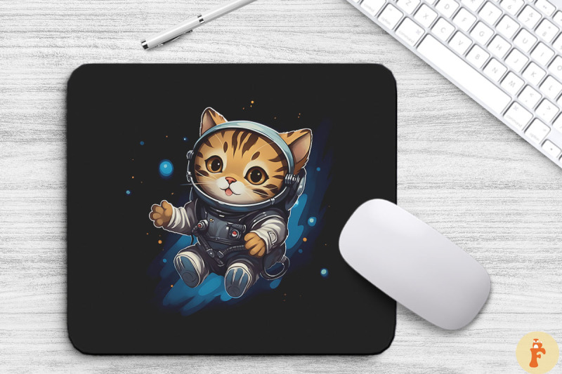 cute-astronaut-bengal-cat-mouse-pad