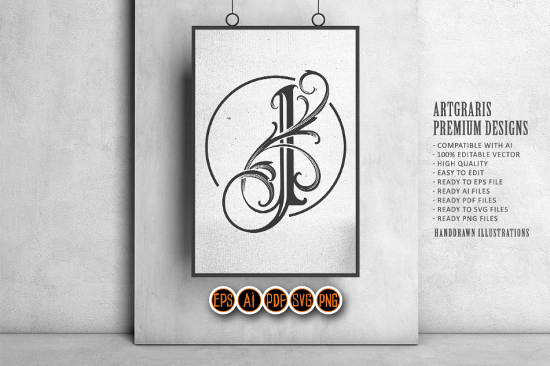 flourish-lettering-i-monogram-logo-vintage-luxury-outline